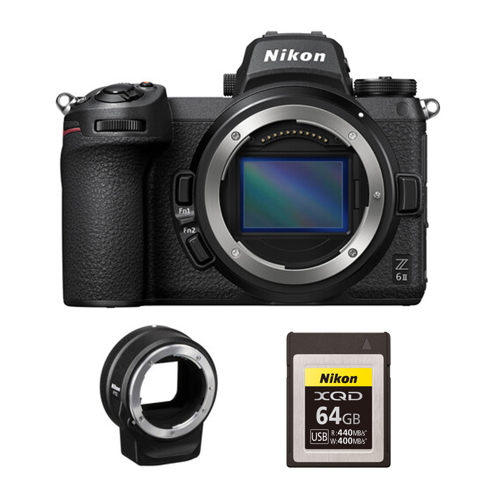 Nikon Z 6II Mirrorless Digital Camera with FTZ II Adapter and 64GB XQD Card