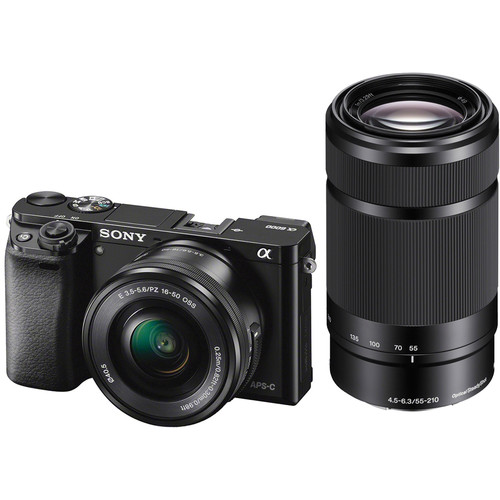 Sony Alpha a6000 Mirrorless Camera with 16-50mm Lens and 55-210mm Lenses
