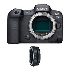 Canon EOS R5 Mirrorless Digital Camera with Canon Mount Adapter EF-EOS R